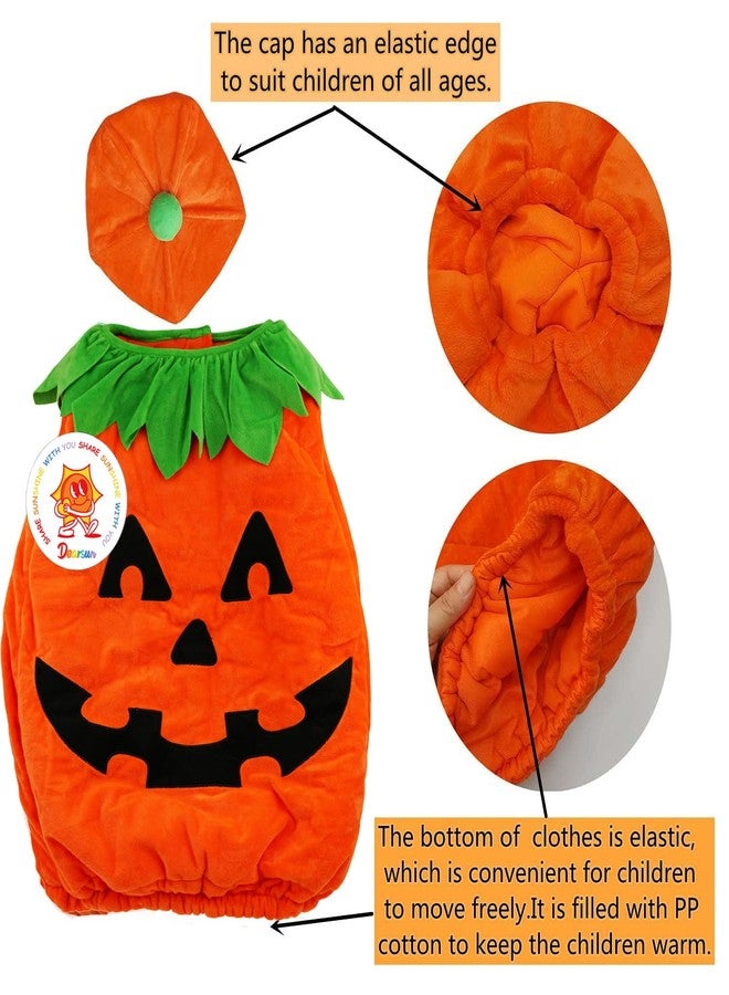 DearSun Halloween Pumpkin Costume, Kids Pumpkin Costume, High Class Soft Thick and Comfortable Plush Fabric (S Size 3-4yrs) - Image 3